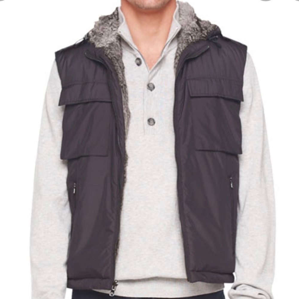Men’s Michael Kors Fur-Lined Hooded Vest
